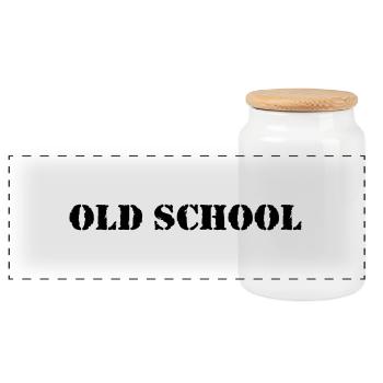 Old School - Panorama Keksdose mit Holzdeckel - Weiß - Vorne