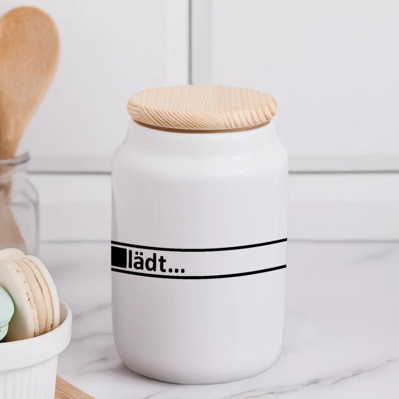 Loading bar / / loads / / / / load the loading / / Panoramic Cookie Jar with Wooden Lid