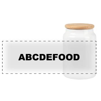 Food - Panoramic Cookie Jar with Wooden Lid - white - Front