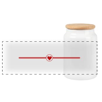 Élément de cœur - Boîte à biscuits avec couvercle en bois - blanc - Devant