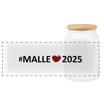 Malle 2025 Herz - Panorama Keksdose mit Holzdeckel - Weiß - Vorne