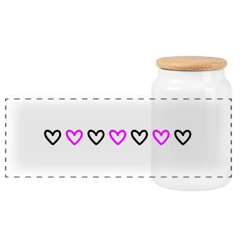 Ligne de cœur - Boîte à biscuits avec couvercle en bois - blanc - Devant