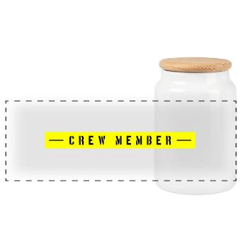 Crew Member - Panoramic Cookie Jar with Wooden Lid - white - Front