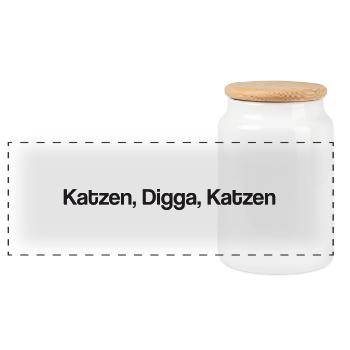 Katzen Digga Katzen lustiges T-Shirt Geschenkidee - Panorama Keksdose mit Holzdeckel - Weiß - Vorne