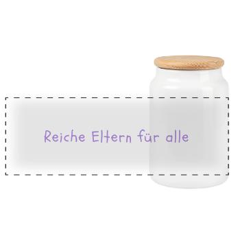 Rich parents for everyone - Panoramic Cookie Jar with Wooden Lid - white - Front