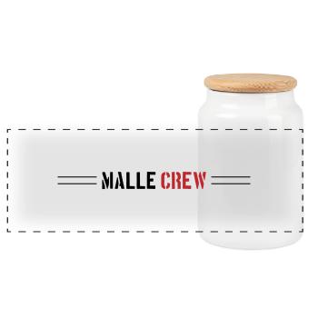Malle Crew Mallorca - Panorama Keksdose mit Holzdeckel - Weiß - Vorne