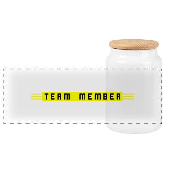 Team Member - Panorama Keksdose mit Holzdeckel - Weiß - Vorne