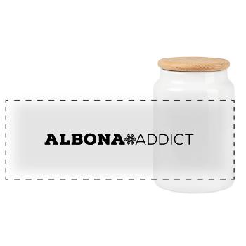Ärmel ALBONA ADDICT - Panorama Keksdose mit Holzdeckel - Weiß - Vorne