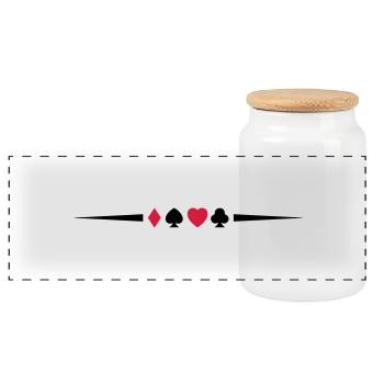 poker_symbol_design_2 - Boîte à biscuits avec couvercle en bois - blanc - Devant