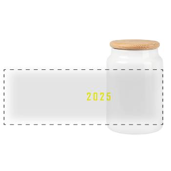 Malle 2025 - Panoramic Cookie Jar with Wooden Lid - white - Front