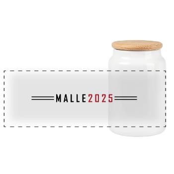 Malle 2025 - Panoramic Cookie Jar with Wooden Lid - white - Front