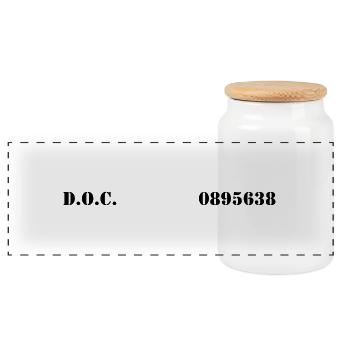 Department of Corrections (D.O.C.) 2 front - Panorama Keksdose mit Holzdeckel - Weiß - Vorne