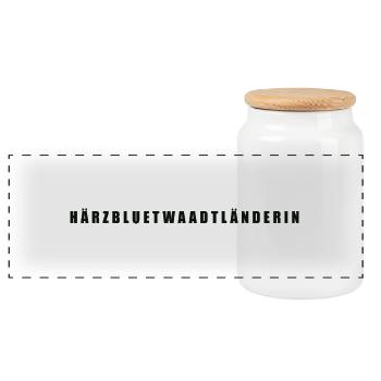 Härzbluetwaadtlander, Canton of Vaud - Panoramic Cookie Jar with Wooden Lid - white - Front