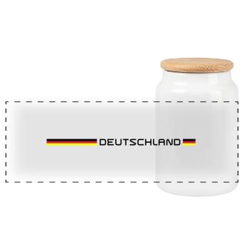 Deutschland - Panorama Keksdose mit Holzdeckel - Weiß - Vorne