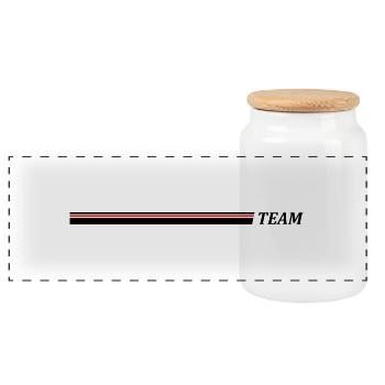 Team Stroke - Panoramic Cookie Jar with Wooden Lid - white - Front