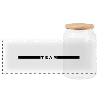 Team with bars in the middle - Panoramic Cookie Jar with Wooden Lid - white - Front