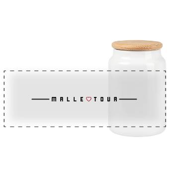 Malle Tour Heart - Panoramic Cookie Jar with Wooden Lid - white - Front
