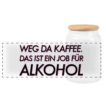 Weg da Kaffee! - Panorama Keksdose mit Holzdeckel - Weiß - Vorne