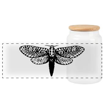 dessin Motte - Boîte à biscuits avec couvercle en bois - blanc - Devant