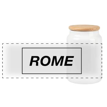 Rome - Rome - Panoramic Cookie Jar with Wooden Lid - white - Front