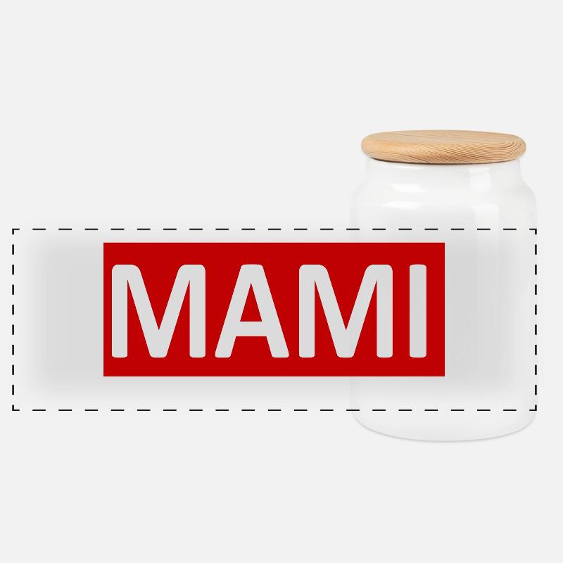 MAMI - Panorama Keksdose mit Holzdeckel - Weiß