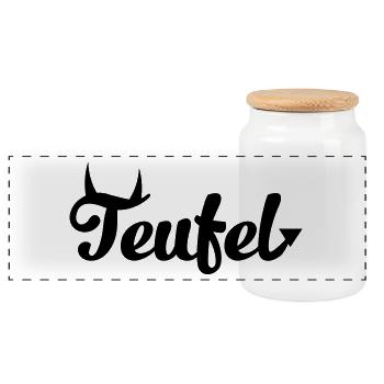 Teufel - Panorama Keksdose mit Holzdeckel - Weiß - Vorne