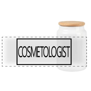 Cosmétologue fière étudiante diplômée en cosmétologie - Boîte à biscuits avec couvercle en bois - blanc - Devant