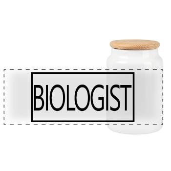 Biologiste fier étudiant diplômé en biologie - Boîte à biscuits avec couvercle en bois - blanc - Devant
