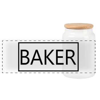 Étudiant diplômé en boulangerie-pâtisserie Baker Proud - Boîte à biscuits avec couvercle en bois - blanc - Devant