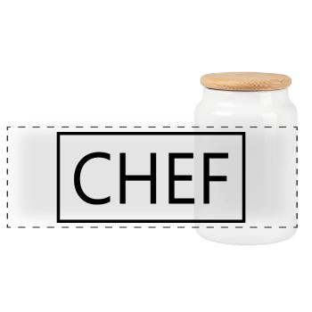 Chef Proud Graduated Chef Culinary Art Student - Panoramic Cookie Jar with Wooden Lid - white - Front