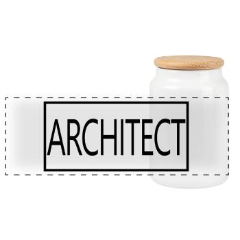 Architekt Stolzer diplomierter Architekturstudent - Panorama Keksdose mit Holzdeckel - Weiß - Vorne