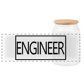 Engineer Proud Graduated Engineering Student - Panoramic Cookie Jar with Wooden Lid - white - Front