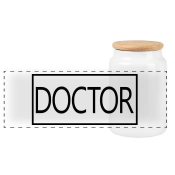 Doctor Physician Proud Graduated Doctor Student - Panoramic Cookie Jar with Wooden Lid - white - Front