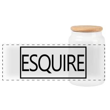 Esquire Graduated Lawyer School Student - Panoramic Cookie Jar with Wooden Lid - white - Front