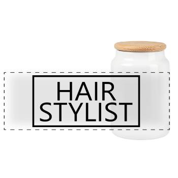Coiffeur fier Diplômé Cadeau de coiffeur - Boîte à biscuits avec couvercle en bois - blanc - Devant