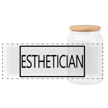Esthetician Proud Gradedian Esthetician Gift - Boîte à biscuits avec couvercle en bois - blanc - Devant