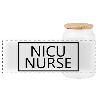 NICU Krankenschwester Stolze Neugeborene Intensivpflegerin - Panorama Keksdose mit Holzdeckel - Weiß - Vorne