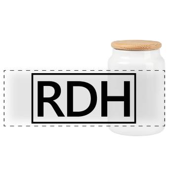 RDH fier cadeau d'hygiéniste dentaire enregistré - Boîte à biscuits avec couvercle en bois - blanc - Devant
