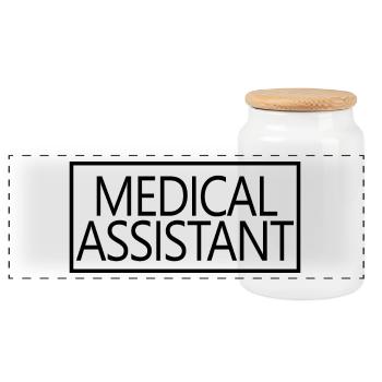 Medical Assistant Proud Graduated Health Care - Panoramic Cookie Jar with Wooden Lid - white - Front