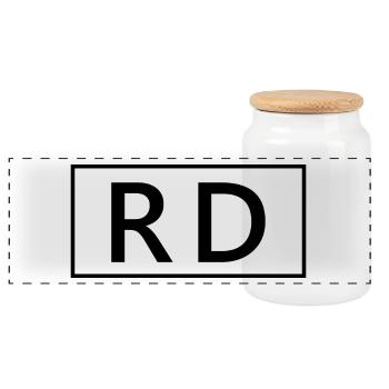 RD Registered Dietitian Proud Graduated Dietitian - Panoramic Cookie Jar with Wooden Lid - white - Front