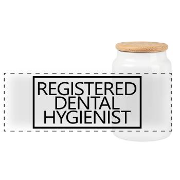 Hygiéniste dentaire enregistrée fière étudiante RDH - Boîte à biscuits avec couvercle en bois - blanc - Devant