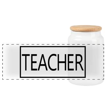 Cadeau d'enseignant diplômé fier d'enseigner - Boîte à biscuits avec couvercle en bois - blanc - Devant