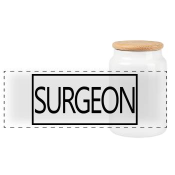 Surgeon Proud Graduated Surgeon Doctor Student - Panoramic Cookie Jar with Wooden Lid - white - Front
