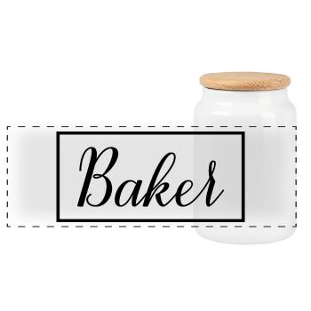 Étudiant diplômé en boulangerie-pâtisserie Baker Proud - Boîte à biscuits avec couvercle en bois - blanc - Devant