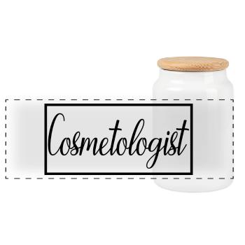 Cosmétologue fière étudiante diplômée en cosmétologie - Boîte à biscuits avec couvercle en bois - blanc - Devant