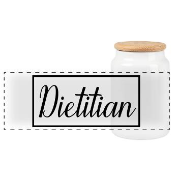 Dietitian Proud Graduated Dietitian Student - Panoramic Cookie Jar with Wooden Lid - white - Front