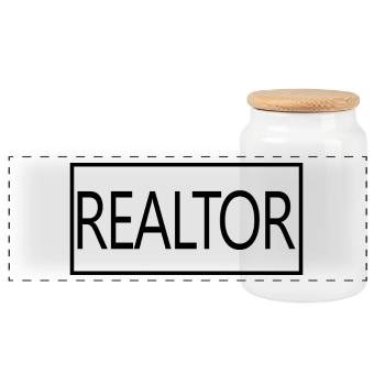 Agent immobilier fier étudiant diplômé en immobilier - Boîte à biscuits avec couvercle en bois - blanc - Devant