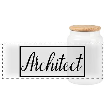 Architect Proud Graduated Architect Student - Panoramic Cookie Jar with Wooden Lid - white - Front