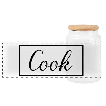 Étudiant diplômé en art culinaire Cook Proud - Boîte à biscuits avec couvercle en bois - blanc - Devant