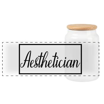 Esthéticienne Fière étudiante esthéticienne diplômée - Boîte à biscuits avec couvercle en bois - blanc - Devant